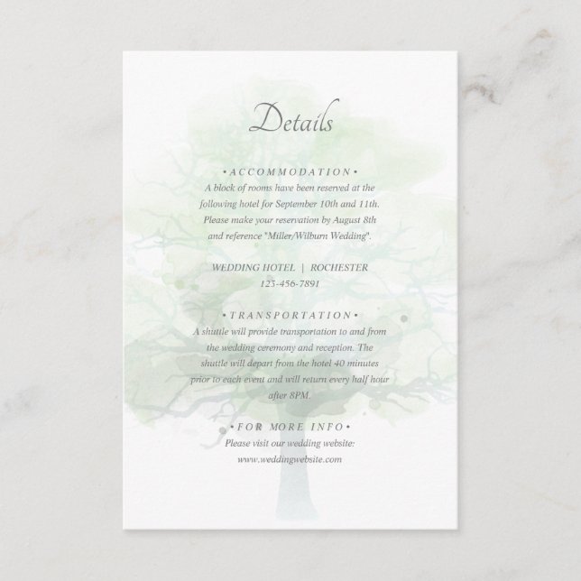 Misty tree details enclosure card (Front)