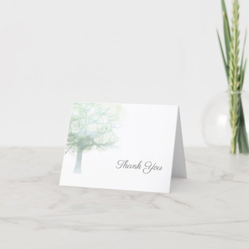 Misty tree thank you card