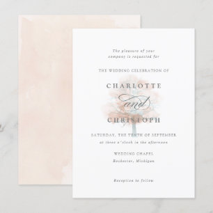 Misty tree wedding invitation