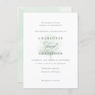 Misty tree wedding invitation