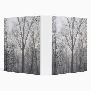 Misty Trees Grey Woodland 3 Ring Binder