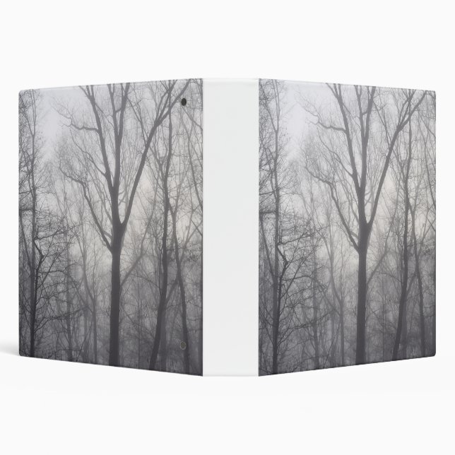 Misty Trees Grey Woodland 3 Ring Binder (Background)