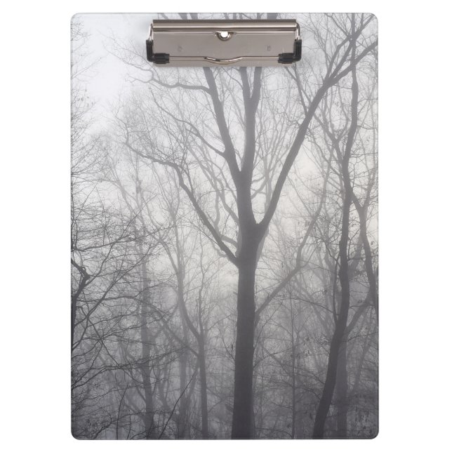 Misty Trees Grey Woodland Clipboard (Front)