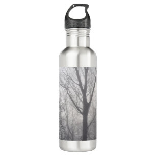 Misty Trees Grey Woodland Stainless Steel Water Bottle