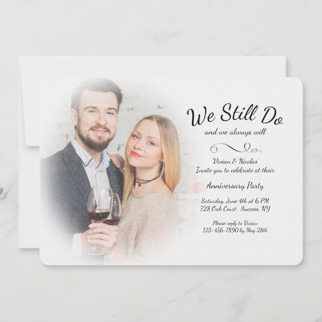Misty We Still Do Photo Anniversary Invitation (Front)