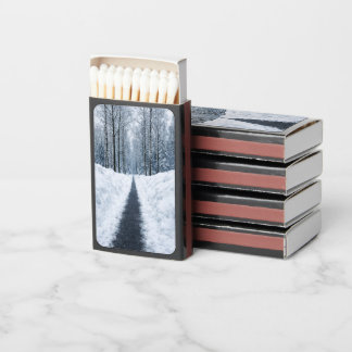 Misty Winter Forest Path Winter Landscape Matchboxes