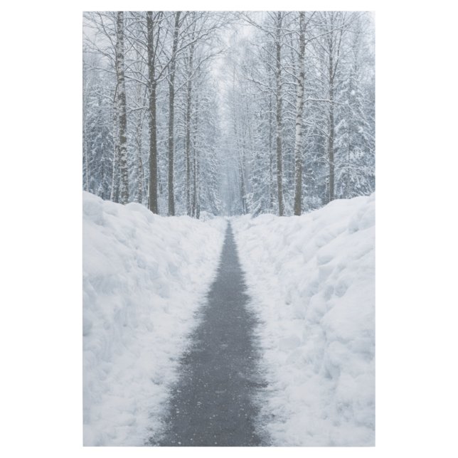 Misty Winter Forest Path Winter Landscape Wood Art (Front)