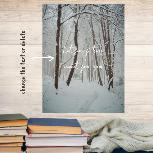 Misty winter forest poster