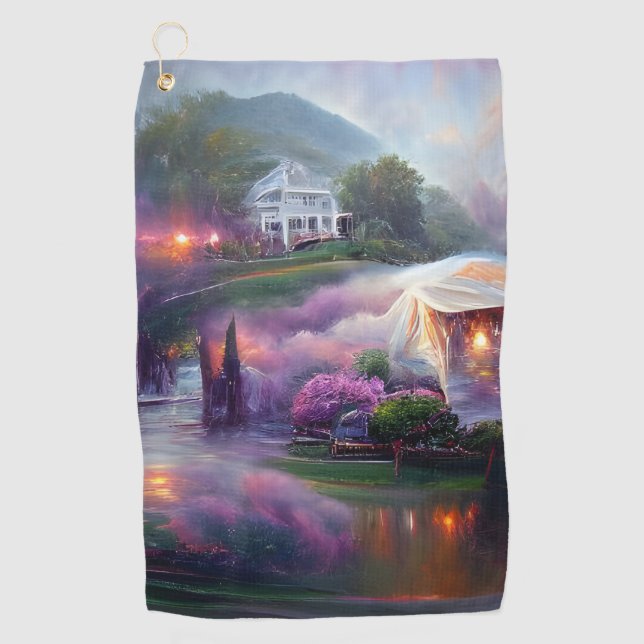 Misty Wisteria House on the Hill    Golf Towel (Front)