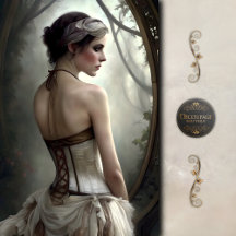 Misty Woodland Corset Girl Decoupage