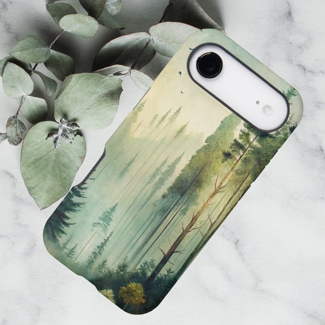 Misty Woodland Evergreen Forest iPhone Case (Creator Uploaded)