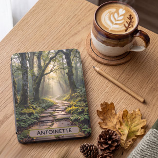 Misty Woodland Forest Path Personalized Kindle Cover