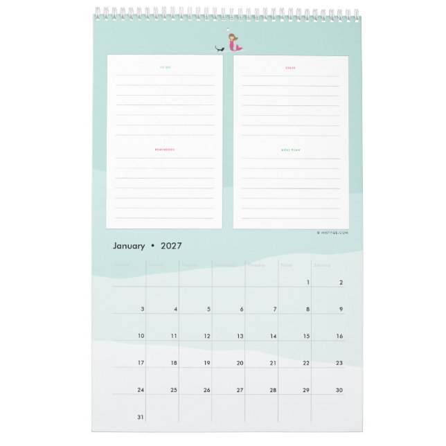 Mistyqe mermaid Planner Calendar (Jan 2027)