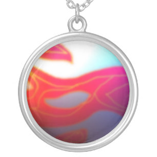 MistyReds  Abstract >Sterling Silverpated Necklace