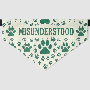 Misunderstood Green Paws Dog Bandana Pet Bandana Collar
