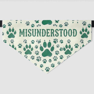 Misunderstood Green Paws Dog Bandana Pet Bandana Collar