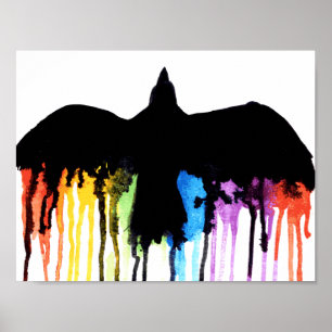 Mit dem Regenbogen Poster