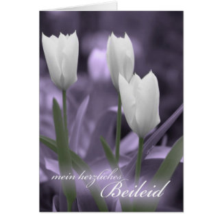 Mit Sympathie German Language Sympathy WhiteTulips Card