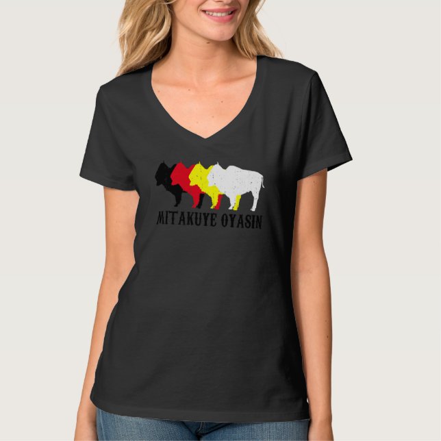 Mitakuye Oyasin Oglala Lakota Sioux Chief T-Shirt (Front)
