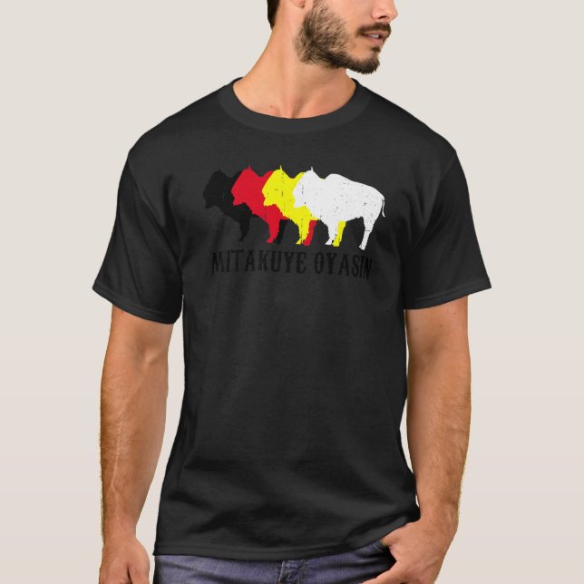 Mitakuye Oyasin Oglala Lakota Sioux Chief T-Shirt (Front)