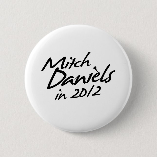 MITCH DANIELS 2012 Autograph Pinback Button (Front)