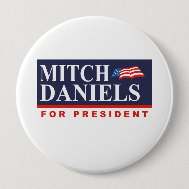 MITCH DANIELS FOR PRESIDENT (Banner) Button (Front)