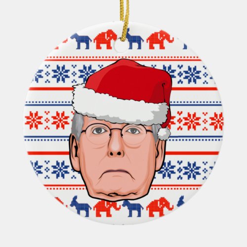 MITCH MCCONNELL CHRISTMAS CERAMIC ORNAMENT
