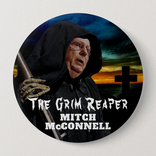 Mitch McConnell Grim Reaper Button (Front)