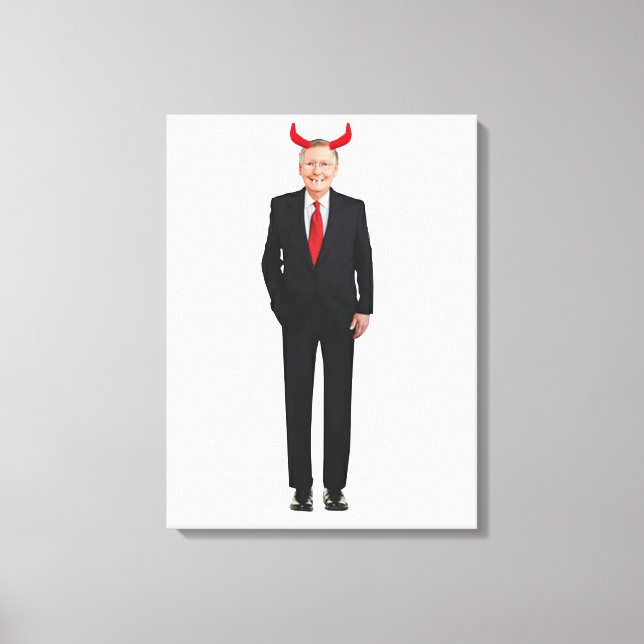 Mitch McConnell Is Evil Stretched Canvas Print (Front)