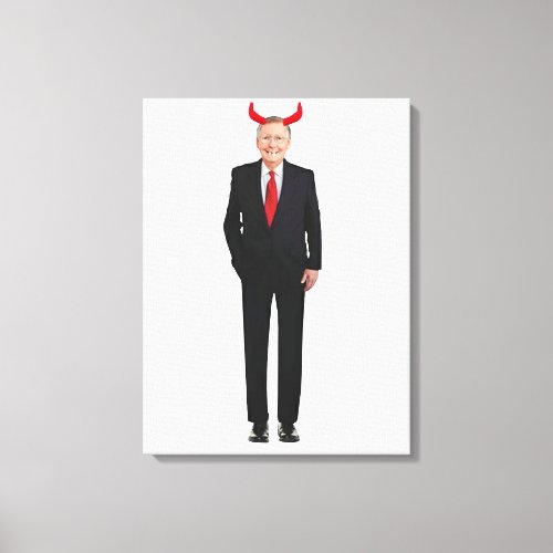 Mitch McConnell Is Evil Stretched Canvas Print