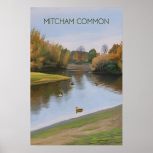 Mitcham Common London Travel Poster