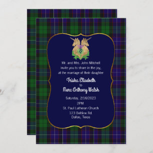 Mitchell Clan Scottish Symbols Wedding Invitation