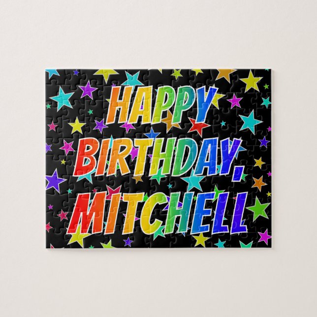 "MITCHELL" First Name, Fun "HAPPY BIRTHDAY" Jigsaw Puzzle (Horizontal)