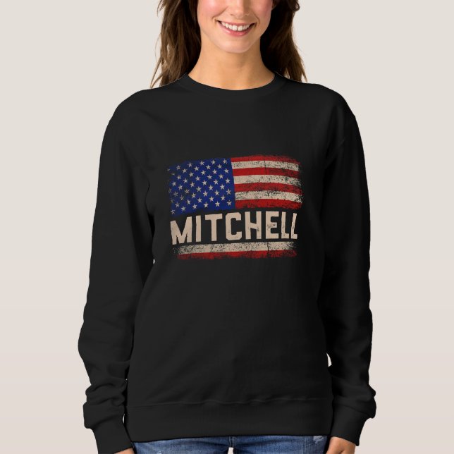 Mitchell Last Name Shirt Mitchell Name American Fl (Front)