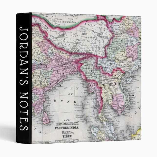 Mitchell Map | India, Tibet, China & SE Asia 3 Ring Binder (Front/Spine)