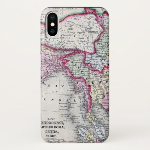 Mitchell Map  India Tibet China  SE Asia iPhone X Case