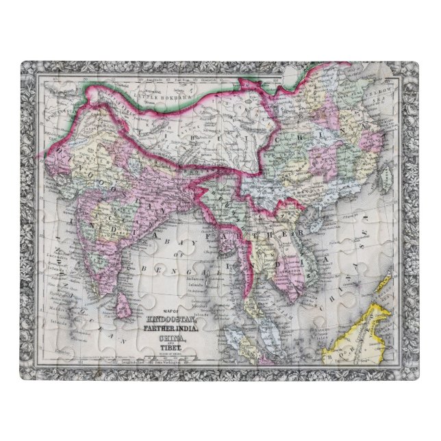 Mitchell Map | India, Tibet, China & SE Asia Jigsaw Puzzle (Puzzle Horizontal)