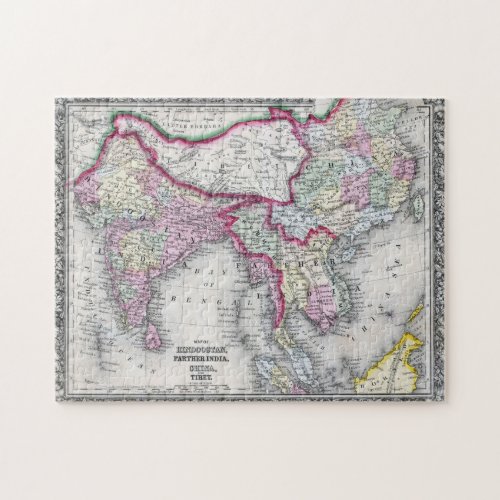 Mitchell Map  India Tibet China  SE Asia Jigsaw Puzzle