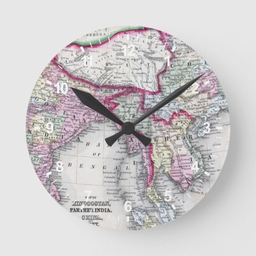 Mitchell Map  India Tibet China  SE Asia Round Clock