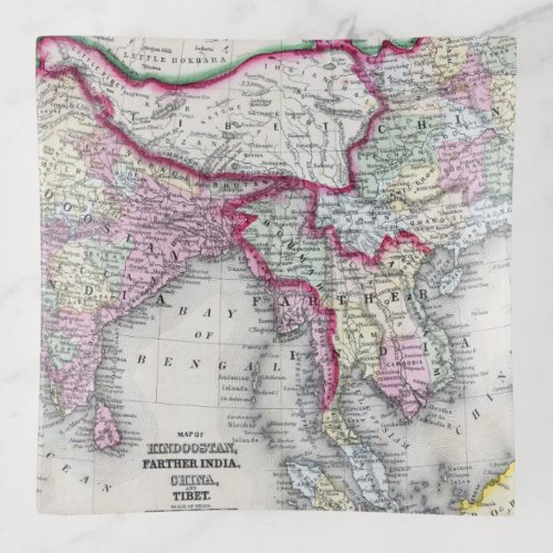 Mitchell Map  India Tibet China  SE Asia Trinket Tray