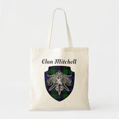 Mitchell Scottish Clan Tartan Lion Sword Crestpng Tote Bag