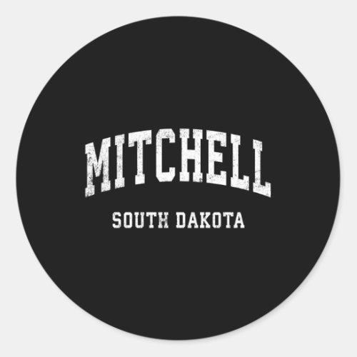 Mitchell South Dakota Sd Athletic Sports Classic Round Sticker