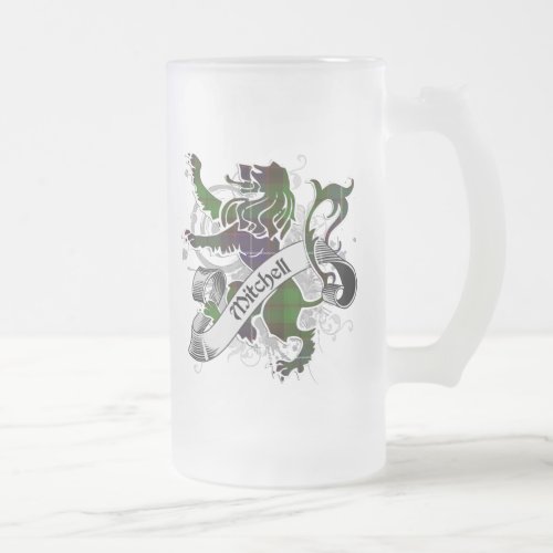 Mitchell Tartan Lion Frosted Glass Beer Mug