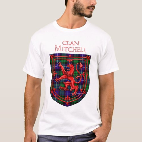 Mitchell Tartan Scottish Plaid Lion Rampant T_Shirt