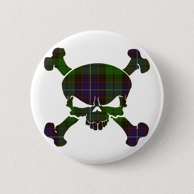 Mitchell Tartan Skull No Banner Pinback Button (Front)