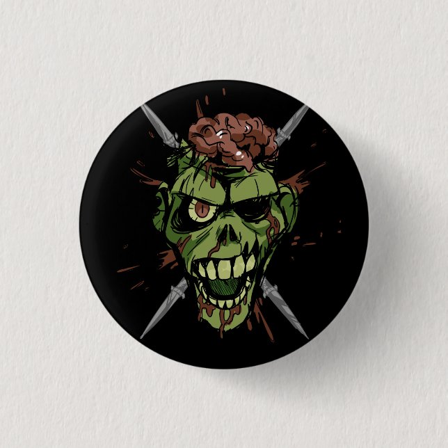 mitch's zombie graphic pinback button (Front)