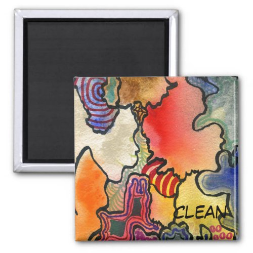 Mite and Tite Abstract Dishwasher Status Magnet