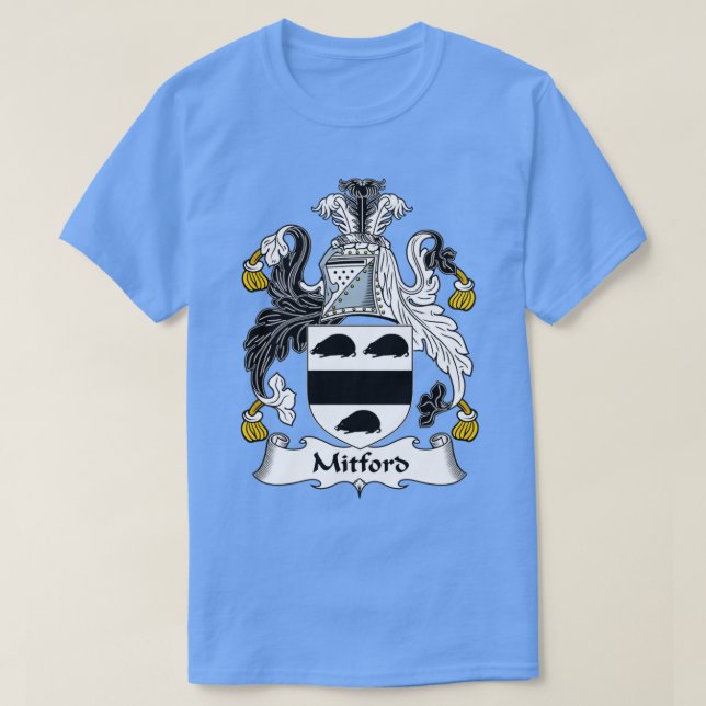 Mitford Coat of Arms Family Crest  T-Shirt (Design Front)