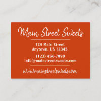 Mithai Indian Sweet Shop Confectionery Pastry Chef Business Card