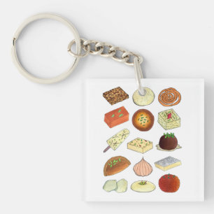 Mithai Indian Sweets Confectionery Desserts India Keychain